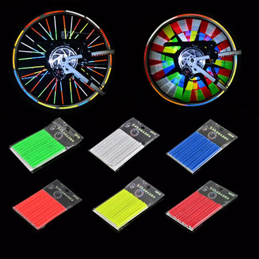 

Bike Accessories 24pcs Cycling Bike Wheel Spoke Reflector Clips Reflective Warning Strip Tube Bisiklet Aksesuar Fiets Bycicle
