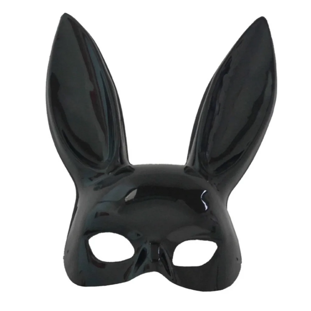 Hot Women Girl Sexy Rabbit Ears Mask Cute Bunny Long Ears Bondage Mask Halloween Masquerade Party KTV Cosplay Costume Props  (11)