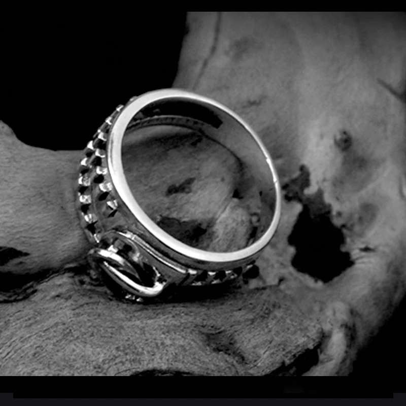 Чистый 925 пробы Серебряные ювелирные изделия молнии кольца широкая версия Для мужчин перстень для Для женщин специальные Рождественский подарок 1116