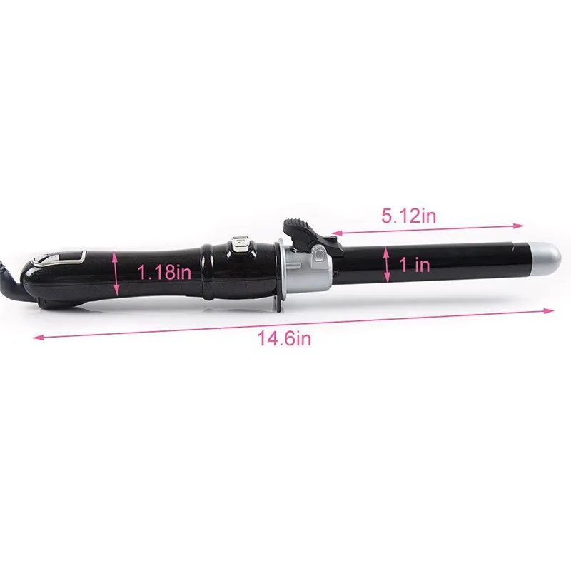 

25 mm Automatic Hair Curler Rollers Titanium Curling Iron Professional Curling Wand Wave Hair Styling Tools with Long Cliper