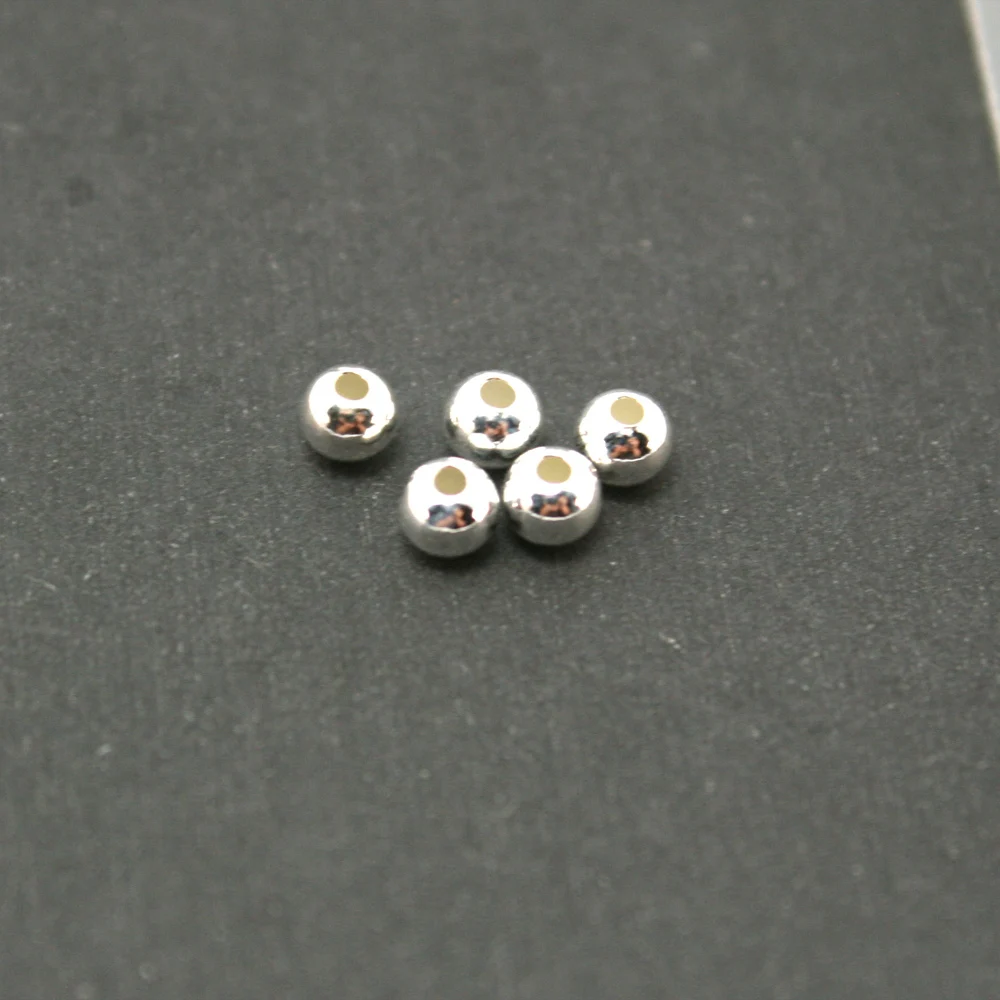 

Hot Fashion Approx 6pcs/lot 925 silver Round Bead 925 sterling silver Spacer Beads 3mm BJS067