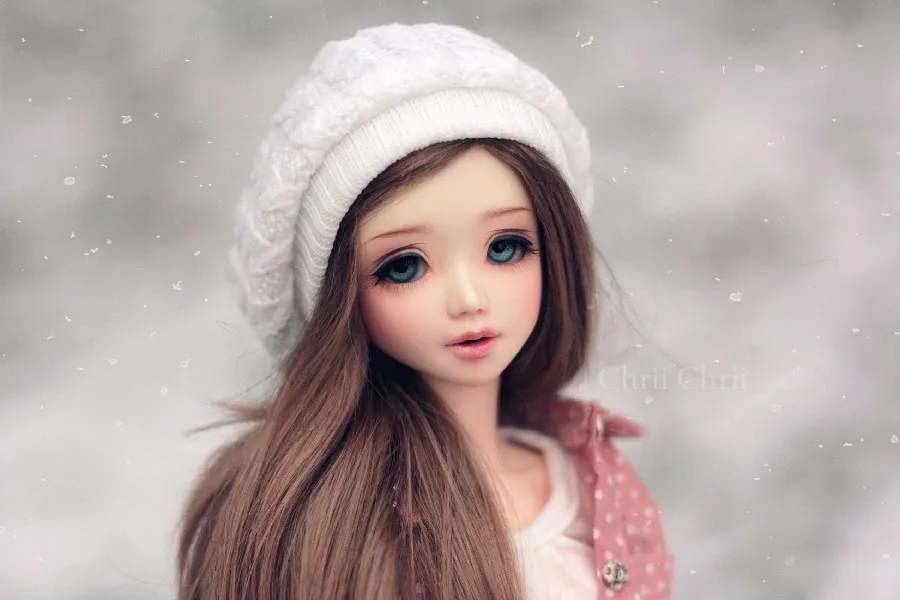 DIY frame doll toy mood bokeh girl cloth silk art wall poster and