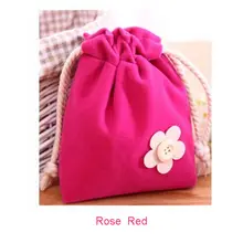 Lovely Flowers Rose Red Drawstring Pouch Travel Bag Admission package 1x