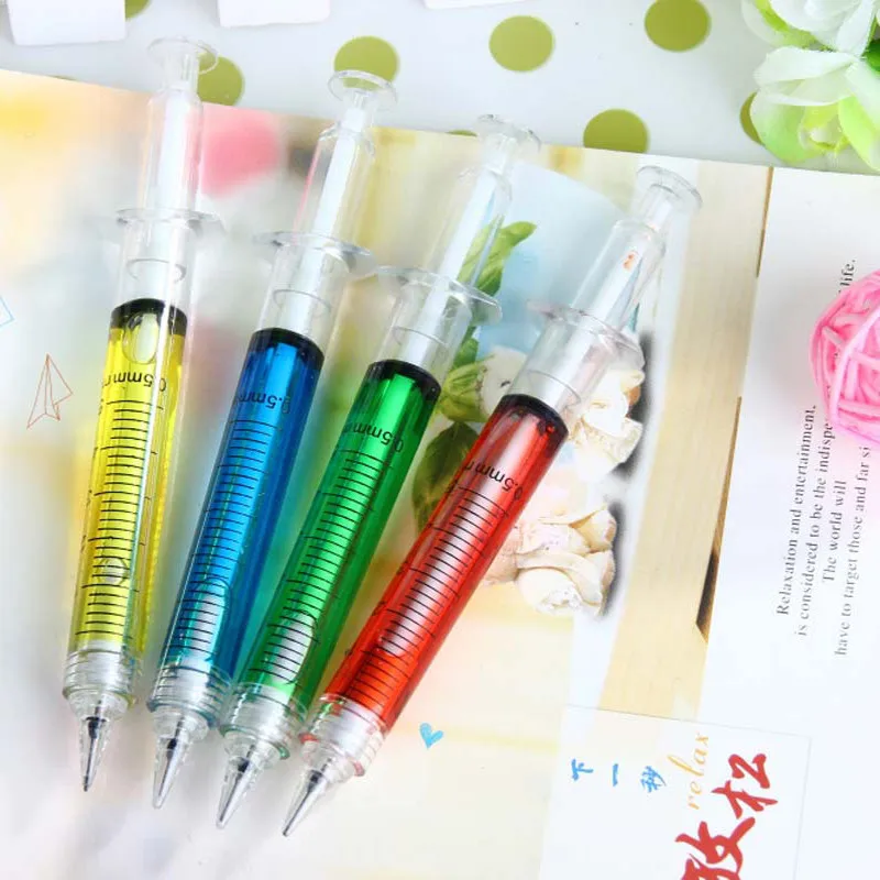 4Pcs Korean Creative Lovely Syringe Needle Mechanical Pencil 0.5mm Cute