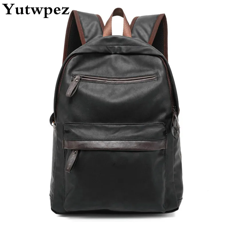 

Aelicy Men Large Capacity Backpack PU Leather Men Backpack Men Backpack For 15.6 Inches Laptop Backpack Mochila Masculina 2019