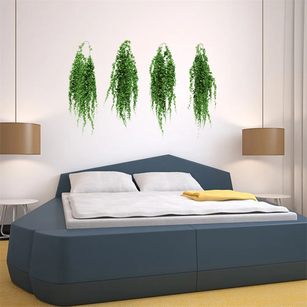 

Green plant flower hanging basket wall sticker DIY Home Decor Wall Decals For Kids Room Baby Nursery Room Decoration z0319
