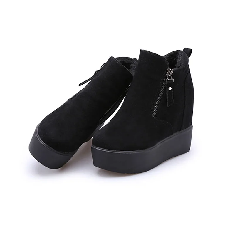 Najtaniej 2020 moda ciepłe damskie buty zimowe na platformie buty na zamek błyskawiczny damskie zimowe buty z futerkiem Ladie botki n231