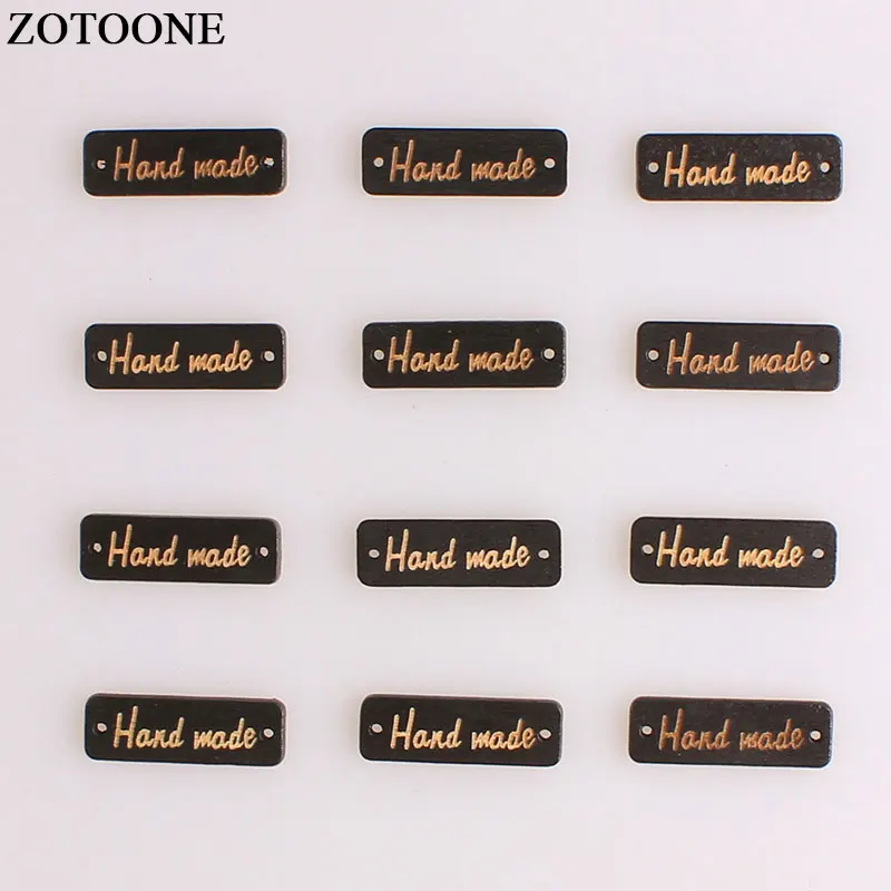 

ZOTOONE Black Rectangle Hand Made Wooden Button Wood Button Sewing Accessories For Clothes Handmade DIY Scrapbooking Craft E