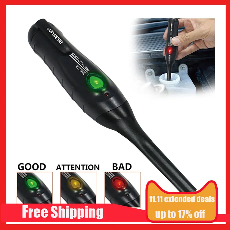 Automotive Tester Brake Fluid Car Brake Test Tool Pen Type Portable Auto Brake System Checker DOT3 DOT4 DOT5.1 All-sun EM2272A Automotive Tester Brake Fluid Car Brake Test Tool Pen Type Portable Auto Brake System Checker DOT3 DOT4 DOT5.1 All-sun EM2272A