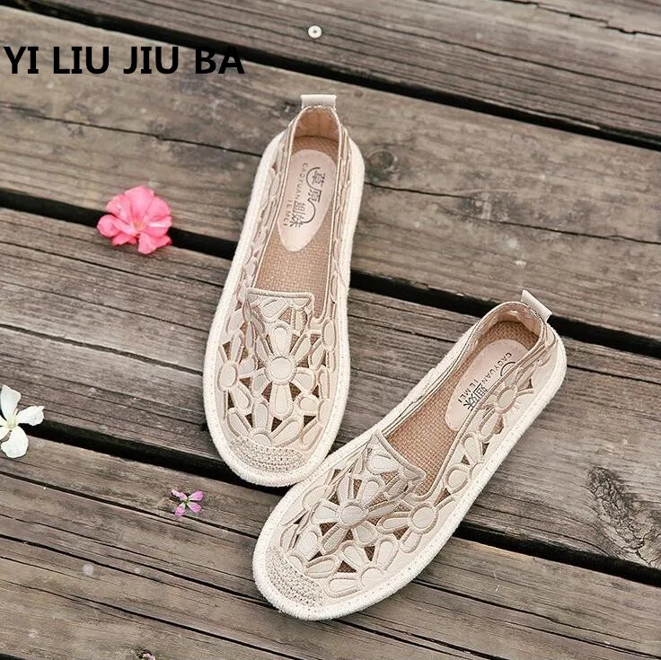 

hot 2019 New spring summer casual flats women shoes PU leather Hollow Breathable Leisure beach shoes women zapatos mujer **230