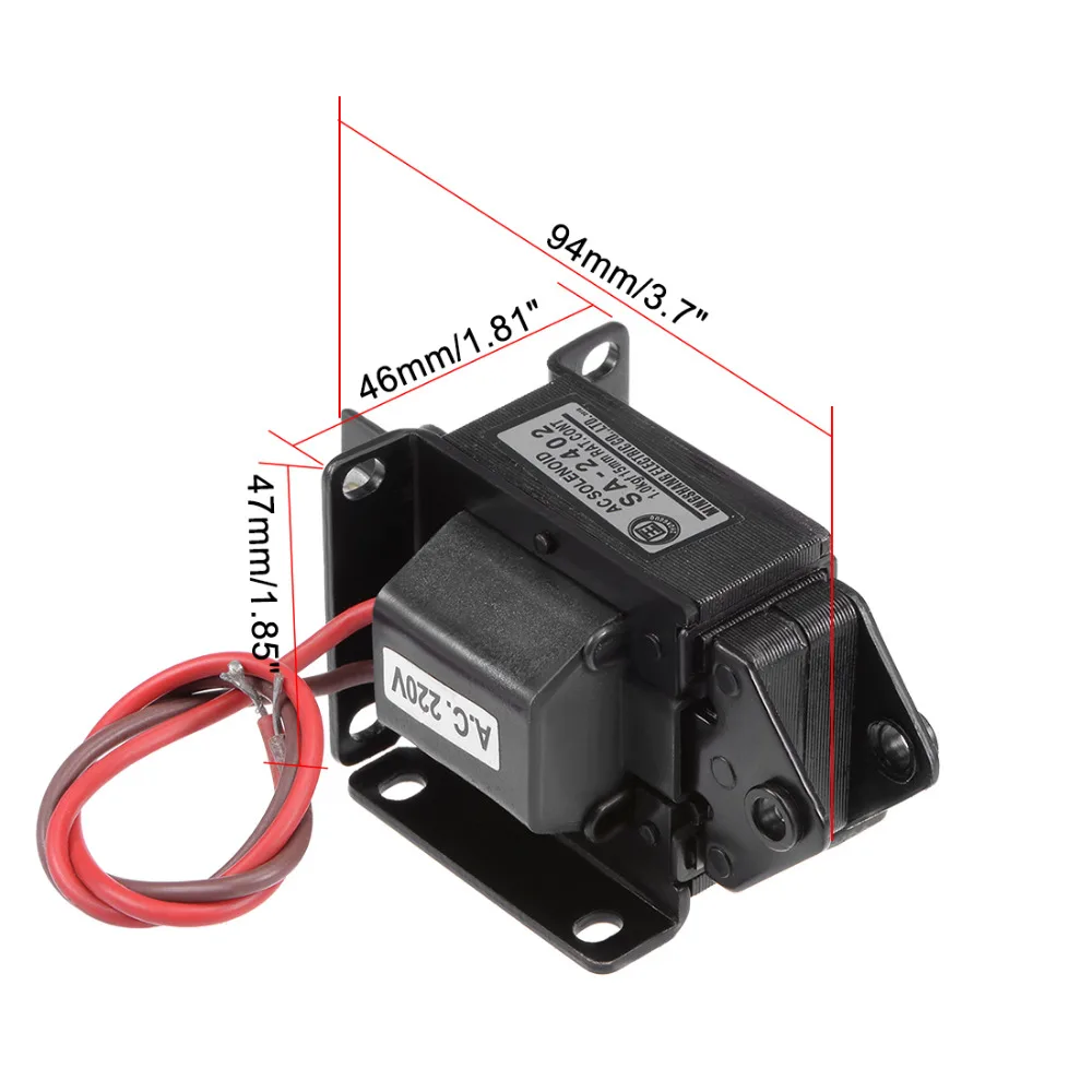 

Uxcell 1PCS Solenoid Electromagnet AC 110/220V 1/3/5KG 15/20mm Pull Push Type Open Frame Linear Motion Solenoid Electromagnet