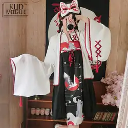 Кимоно в японском стиле с принтом крана, японские традиционные женские модные наряды, одежда, праздничное платье для девочек, костюм для