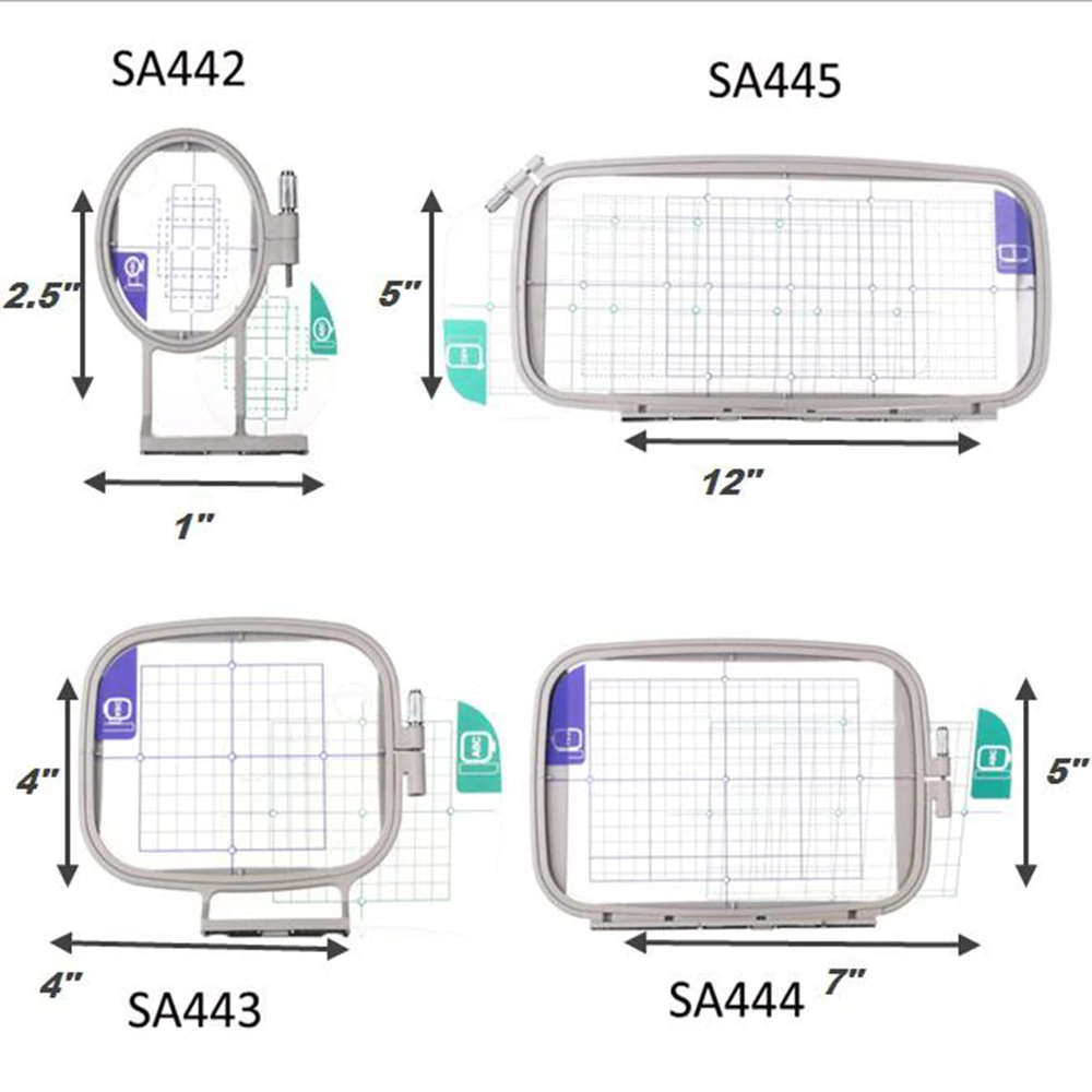 

Sew Tech Embroidery Hoops for Brother Embroidery Machine Frames Set Innov-is 1250 700 PE700 PE700II PE770 PE800 780D PC Babylock