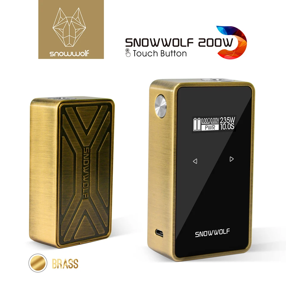 

Original Snowwolf 200w C Box Mod 235W TC E-cigarette Vape Mod with 0.91 inch OLED Touch Screen powered by dual 18650 battery