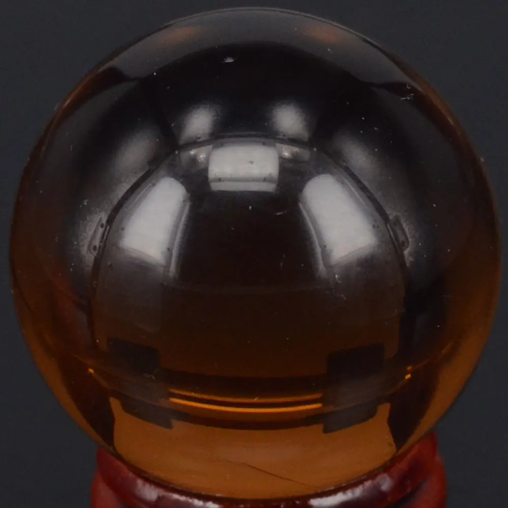

Free Shipping Nice Smoky Glass Sphere Crystal Ball Chakra Healing Reiki Stone Carving Crafts W/Stand
