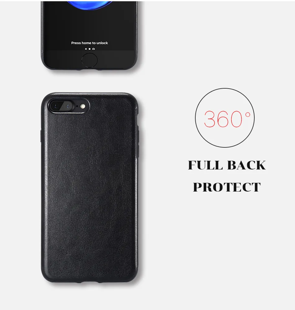 FLOVEME Deluxe PU Leather Case For iPhone 6 6S 7 7 Plus Cover Crazy Horse Pattern Smooth Touch Ultra Thin Cover For iPhone 6 7 (7)