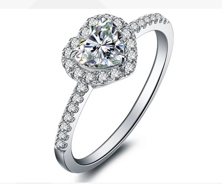 

White Gold Moisanite Ring 1 CT carat Moissanite Ring women Engagement Wedding Anniversary Brithday