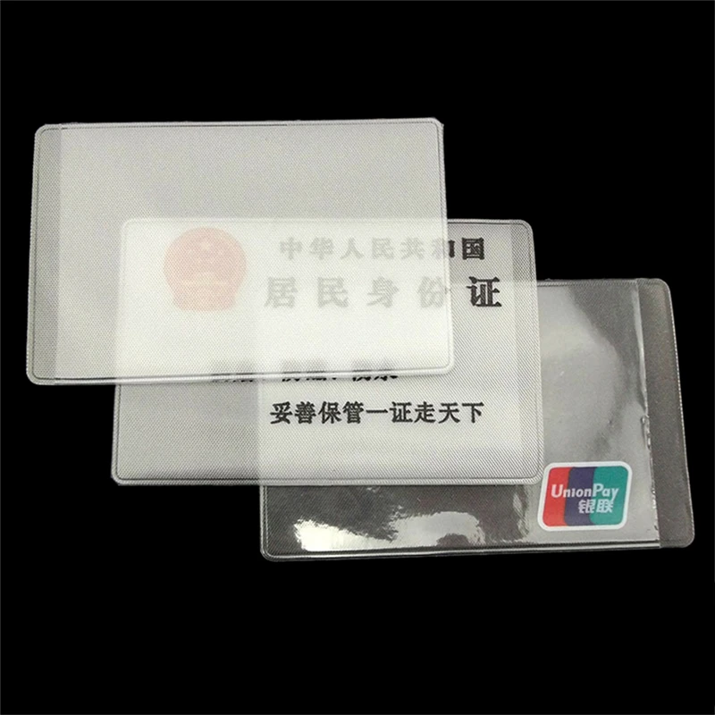 

10Pcs 9.6*6cm Transparent Frosted PVC Business ID Cards Note Covers Holder Cases Travel Ticket Holders Waterproof Protect Bags