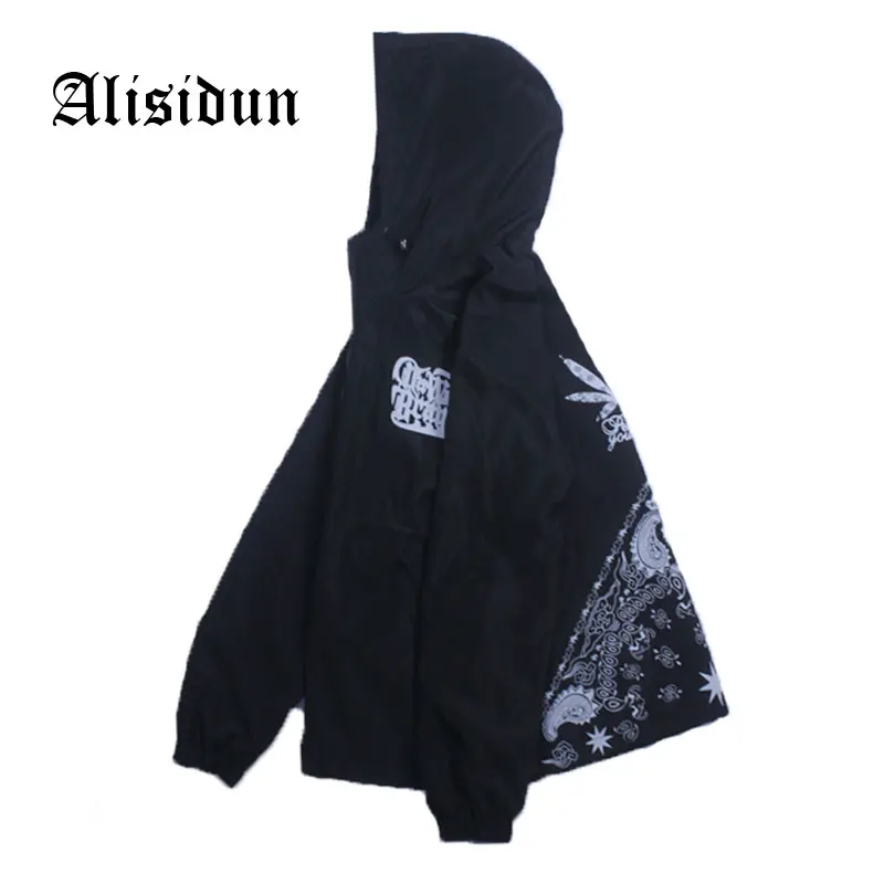 

Mens Hooded Jacket Drop Shipping Casual Men Cannabi-s Print Jogger Thin Coat Male Brand Outerwear Windproof Bomber Jackets 8827