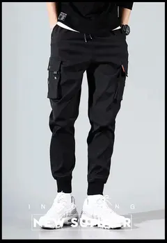 

Mens Cargo Pants Patchwork Joggers Pants Man Hiphop Trousers Fashion Casual Streetwear