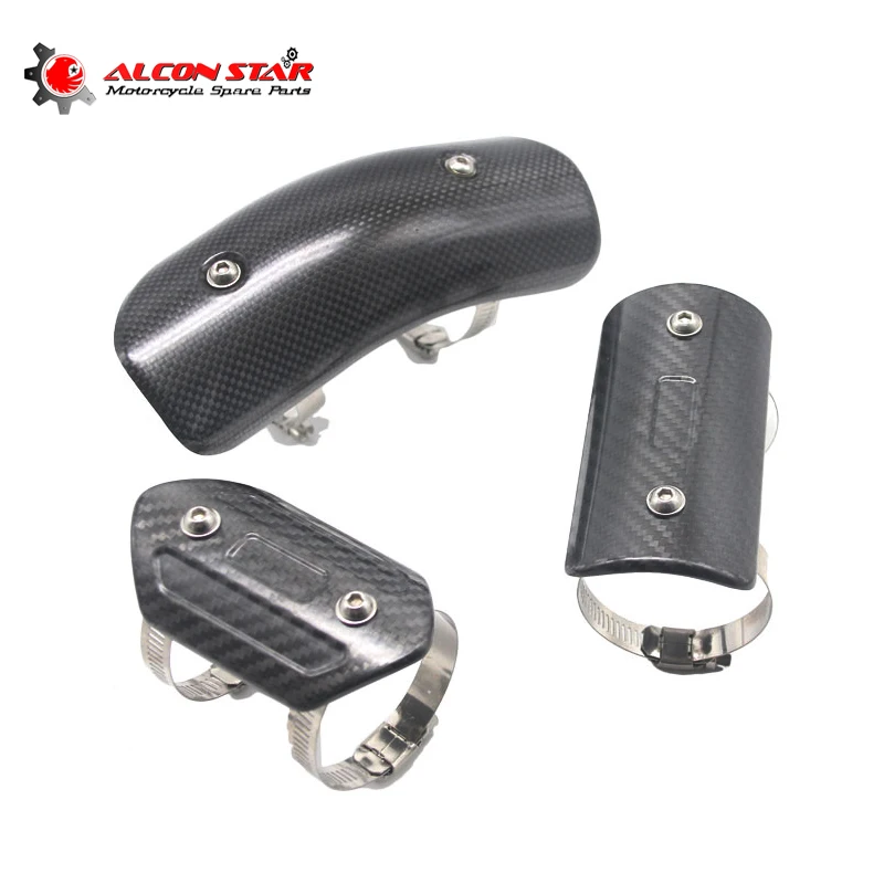 

Alconstar-Universal Motorcycle Muffler Pipe Middle Mid Link Connecting Pipe Carbon Fiber Protector Heat Shield for HONDA for KTM