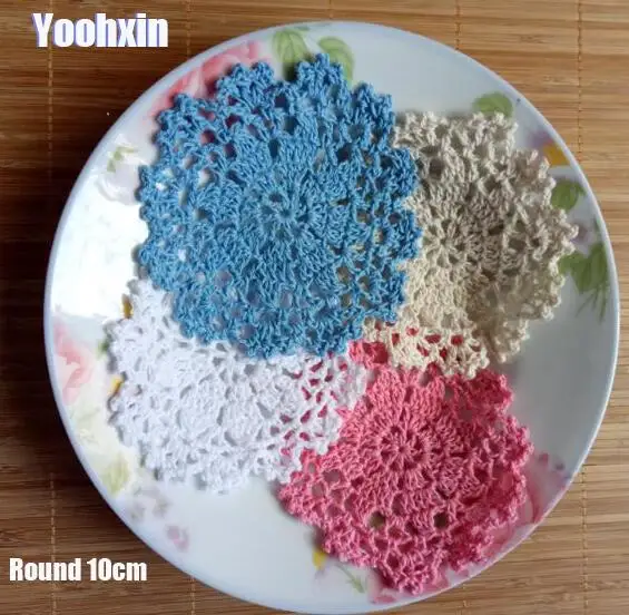 

Vintage round lace cotton table place mat crochet coffee placemat pad Christmas drink coaster cup mug tea dining doily kitchen