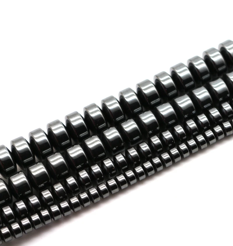 

Black Hematite Beads Cylindrical 4/6/8/10mm Natural Stone Geometric Plane Scattered Beads DIY Jewelry