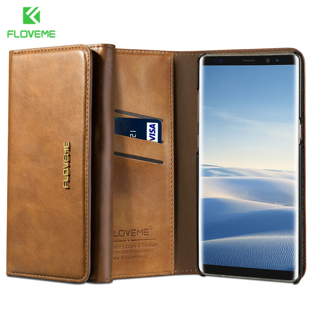 

FLOVEME Leather Phone Case for Samsung Galaxy S8 S8 plus Note8 Luxury Wallet Case for Samsung Galaxy S7 S7 edge Retro Cover Capa
