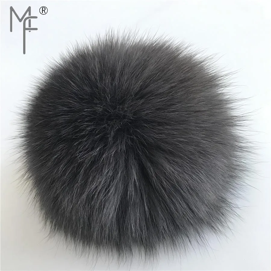 Magicfur-1 шт. DIY 9 см 3,9 дюйма натуральным лисьим мехом Пом Англичане Бал Вязание шляпа DIY подвеска аксессуары - Цвет: NO.12 Dark gray