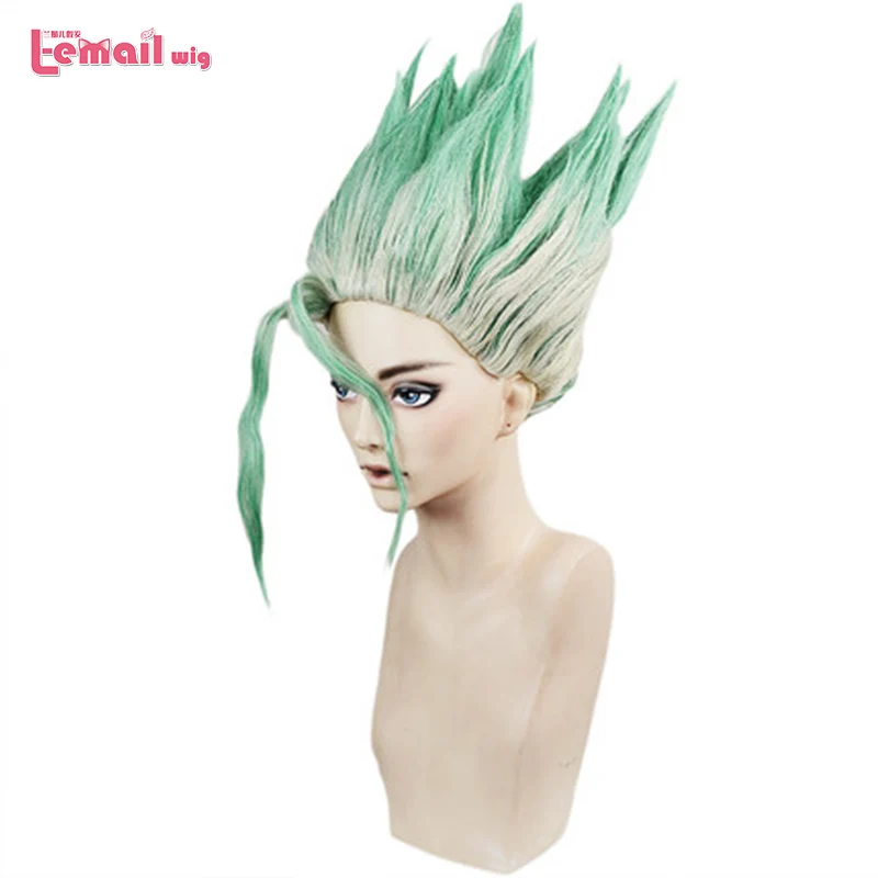 

L-email wig Dr.STONE Cosplay Senkuu Wigs Yuzuriha Ogawa Taiju Oki Tsukasa Shishio Cosplay Wig Green Short Synthetic Wig Peruca