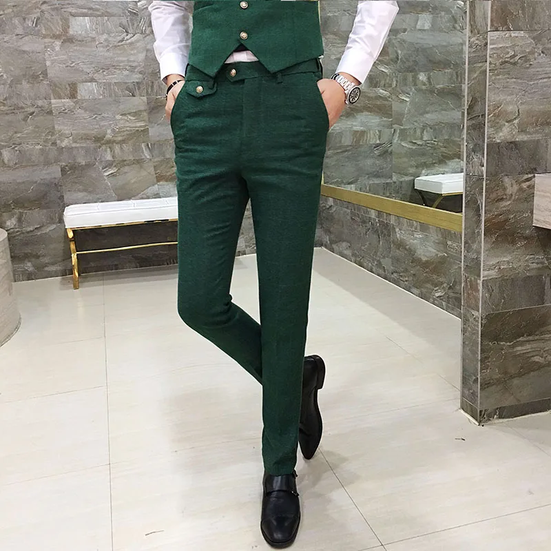 Fall New Plaid Suit Trousers men Business Casual men Pants Slim Elegant ...