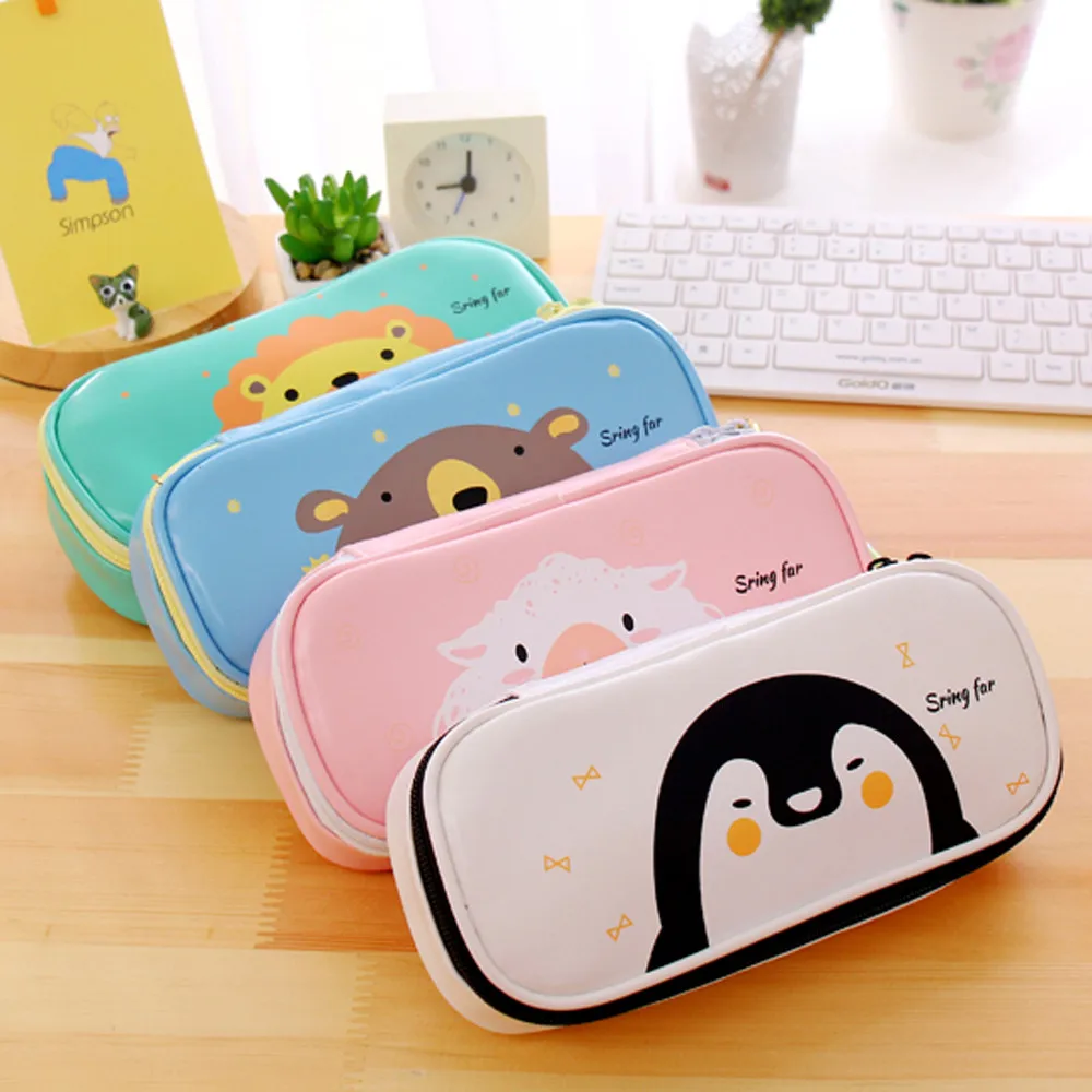 

Animals Pattern Pencil Bag Large Capacity Stationery Gift Lovely and Pretty Soft Fabric Pencil Box Case School Supplies