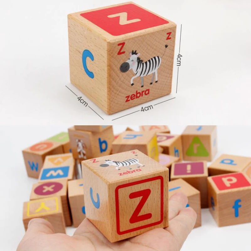 

Wooden Puzzle Toys for Children Cube Shape Animals Words Letters Alphabet Learning Puzzle Bricks Educational Puzzle Game Toy