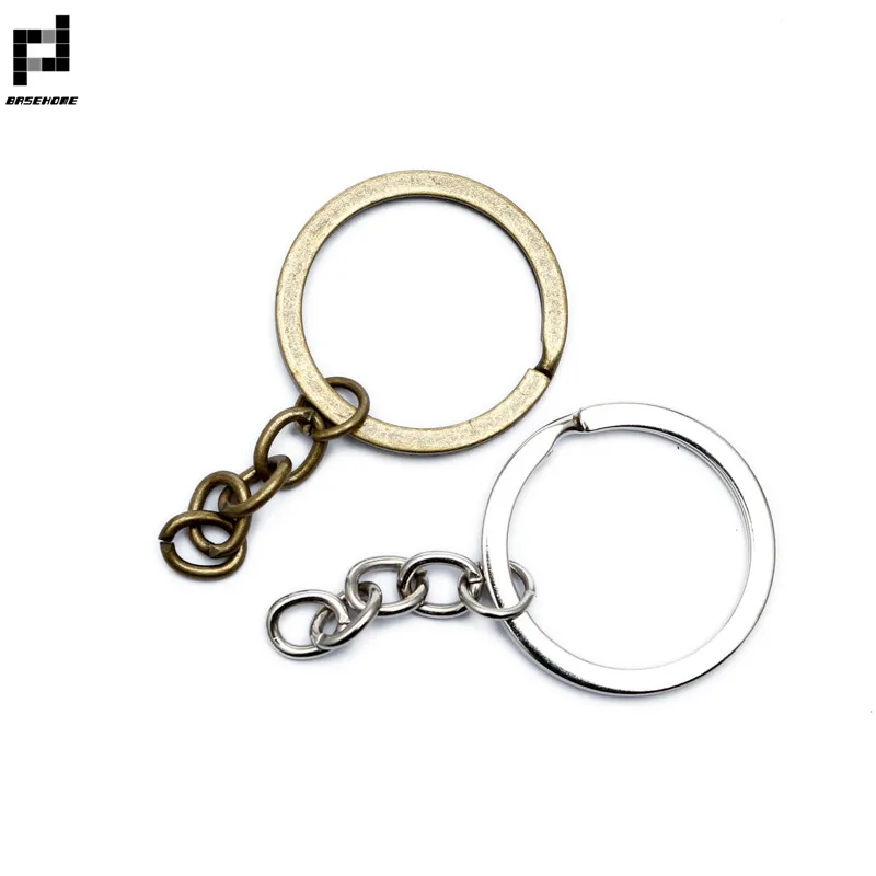 Basehome 10pcs Antique Bronze Vintage Key Ring Keychain Chain Split