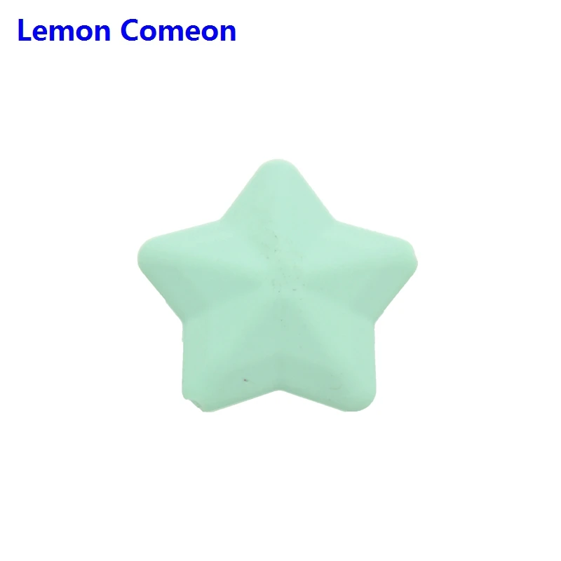 Lemon Comeon, 5 шт., силиконовая звезда, BPA бесплатно, силиконовые бусины, игрушка для грызунов, подарок для медсестры, сделай сам, цепочка для соски, ожерелье, прорезыватель, аксессуары - Цвет: 5