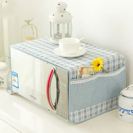 

Microwave Oven Covers Dust-proof Decals Pastoral Protective Oven Cover With Pouch Kitchen Home Decor Cloth