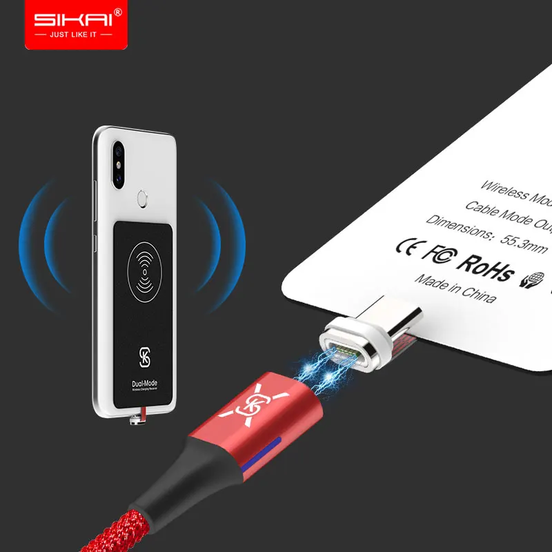 

Wireless Charger Receiver Dual Wired Wireless Magnetic Fast Charging Type C Cable SIKAI QI 3.0 1.5mm thickness For Moblie Phone