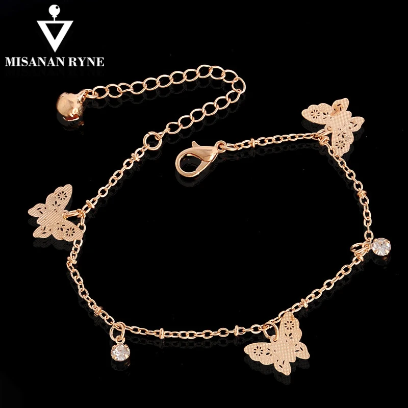 

MISANANRYNE New Accessories butterfly anklet bracelet women fashion beach foot chain girl ankle bracelet on the leg jewelry