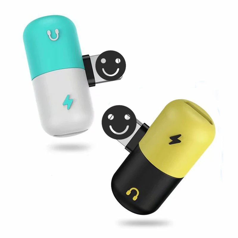 

Olhveitra Dual Ports Headphone Jack Splitter Adapter For iPhone X XR XS Max 7 8 Plus Earphone Audio Cable Charging Calling Music