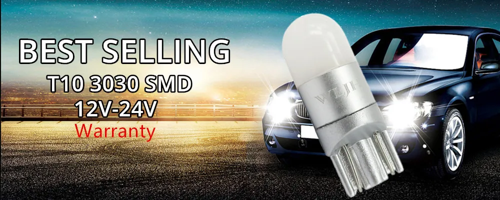 WLJH 10x T10 W5W светодиодный ламповый светильник 3030 SMD автомобильный купол для салона автомобиля парковочные огни номерного знака лампы без полярности универсальные