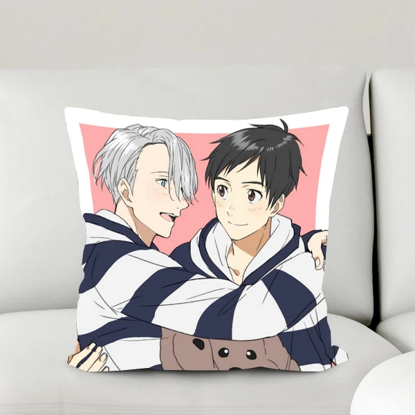 Домашний текстиль Yuri On Ice Anime Victor Nikiforov & Katsuki полиэстеровый квадратный чехол с