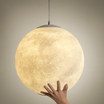 

Nordic 3D Moon Lamp Ball Pendant Lights Resin Lamps for Restaurant Bedroom Living Room Dining Room Decoration Lighting