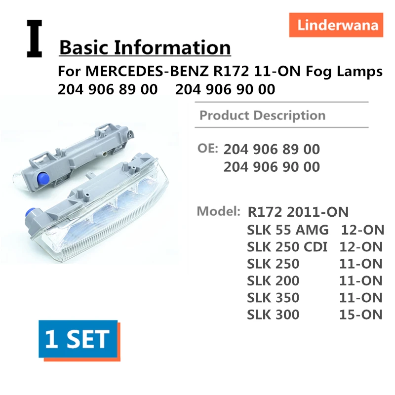 Для MERCEDES BENZ R172 11 ON SLK55 AMG SLK250 CDI 200 350 300 светодиодный Противотуманные фары DRL 2049068900
