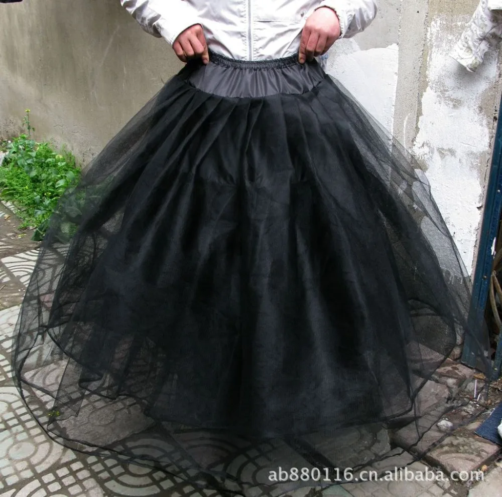 Saias de Tule Underskirt para o Vestido de Casamento para Mulheres Nova Saia Longa Três Camadas Branco - Preto 2020 10 High Quality Casamentos e Eventos