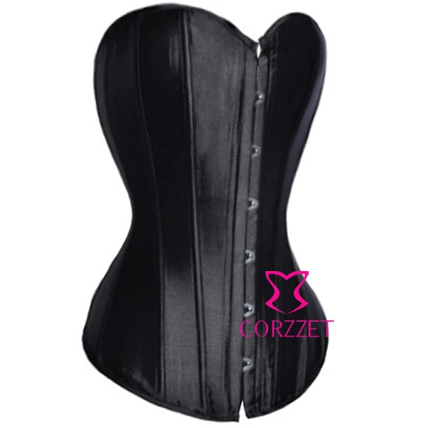 Sexy Boned Push Up Corset Women Strapless Corselet Black Overbust