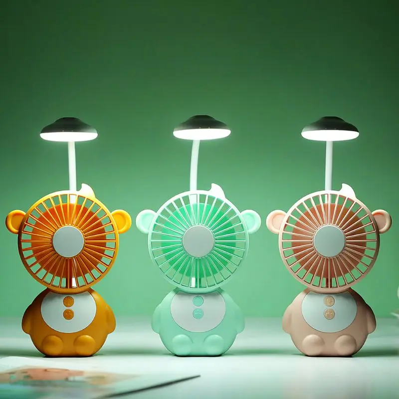 

1Pcs Table lamp emergency Power Desktop Multi-function Fan Student Dormitory Lamp Usb Charging Mini Fan Personal Quiet Fan Porta