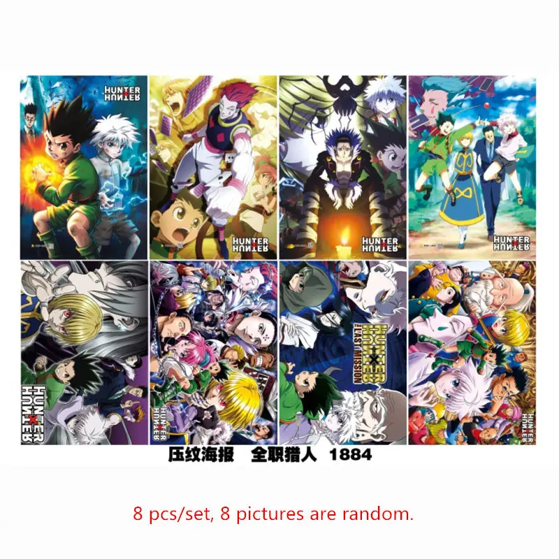 

Home Decor 8 pcs/set New A3 poster Anime hunter x hunter painting Wall pictures Stickers For Gift free shipping 42x29cm