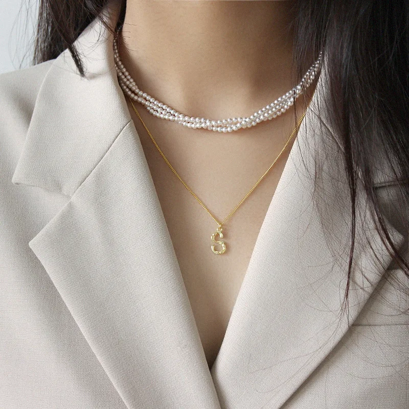 spesifikasi Nyata 925 Sterling Silver Surat Kalung untuk Wanita Laporan Emas Alfabet Warna Liontin Kalung Perak 925 Perhiasan 2019