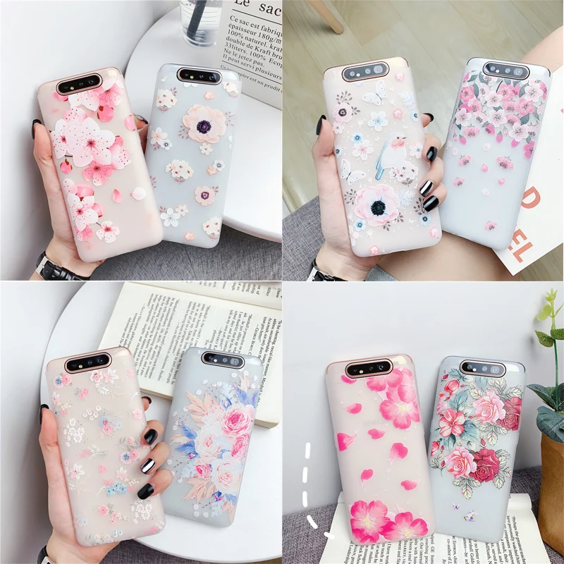 

Case For Samsung Galaxy A50 A70 A90 A80 Note 10 Plus A60 A40S A30 A20 S10 S9 S8 Plus M40 M30 M20 M10 Case 3D Relief Flower Soft Silicone Cover