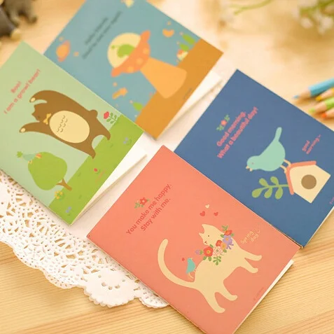 

1pack/lot Vintage Fresh Animal series mini paper notebook Notepad Memo pads Christmas gift office school supplies